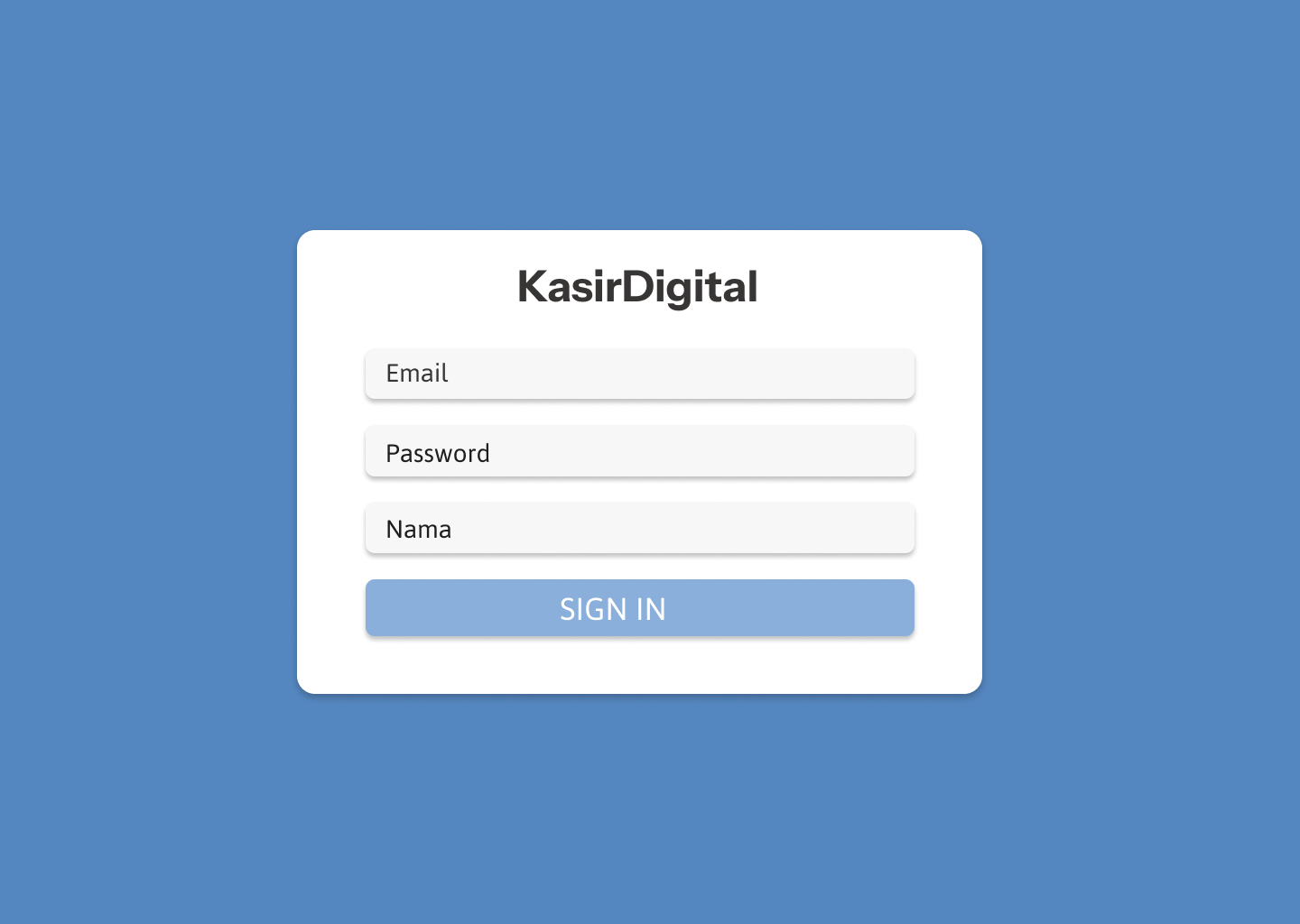 Tampilan proyek toko online